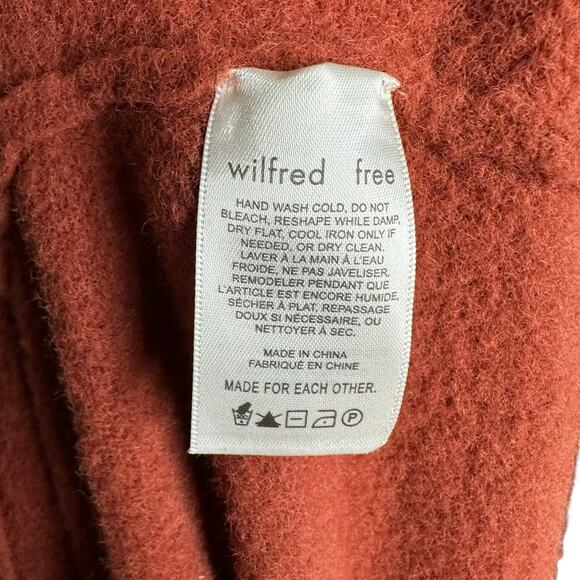 WILFRED FREE Orange Pullover V-Neck Sweater‎ Women's Size Small Conac Hush Knit - Picture 6 of 9